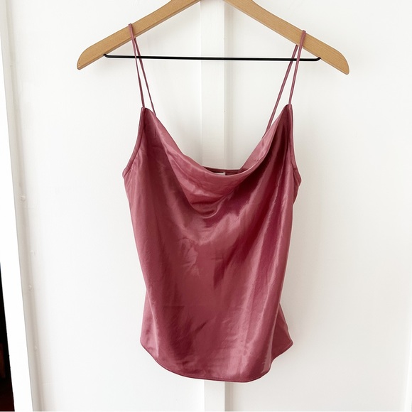 FLEUR DU MAL pink luster cowl neck cami tank - Picture 4 of 7